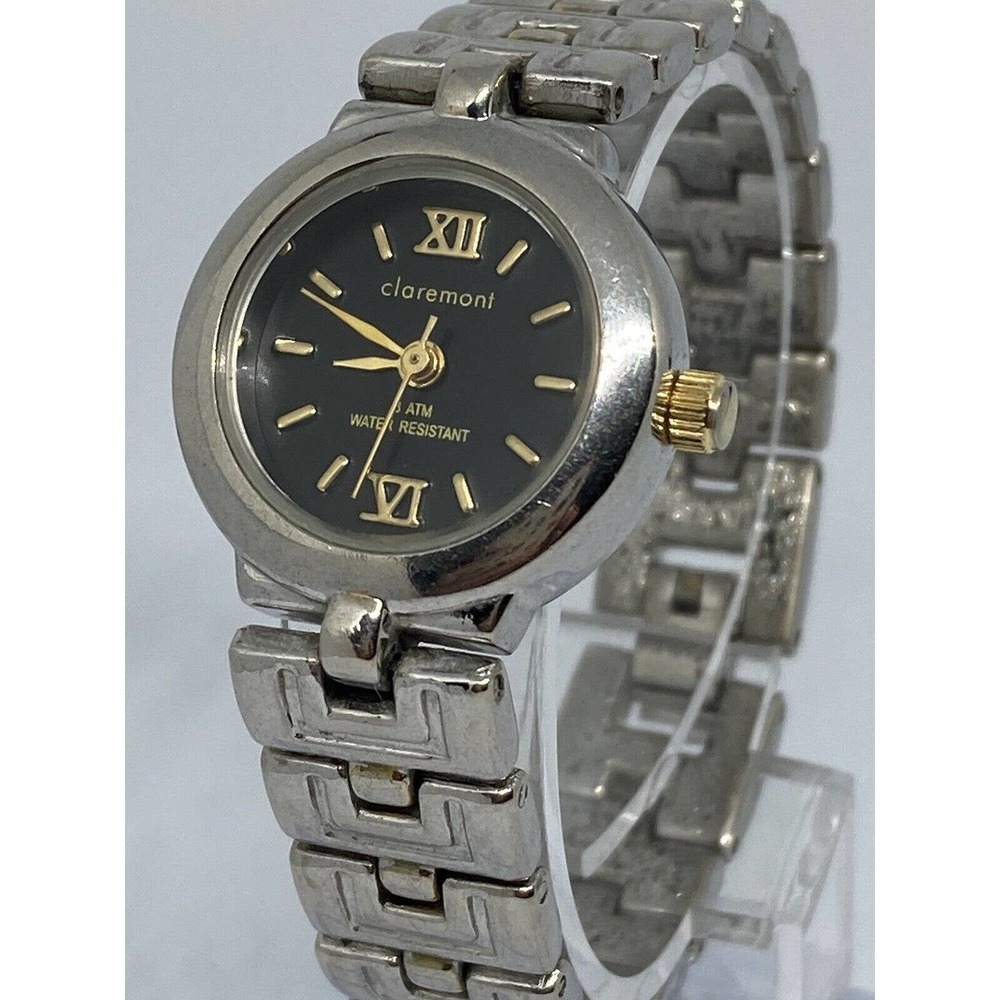 Claremont Women’s Stainless Steel Black Dial 100FT W/R Bracelet Watch 56-145